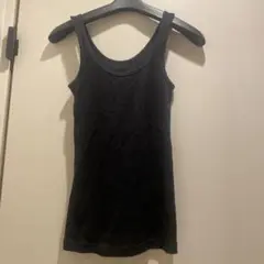 ブラックリブノースリーブタンクトップ