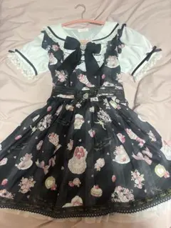 LIZLISA Sweet Gingham Tea Roomワンピース ブラック - メルカリ