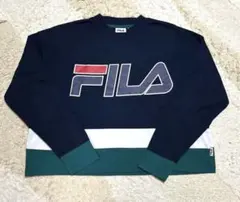 フィラ FILA 切り替え　ワイドロンT ネイビー