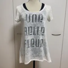 美品★AZUL BY MOUSSYホワイト プリント Tシャツ 半袖F