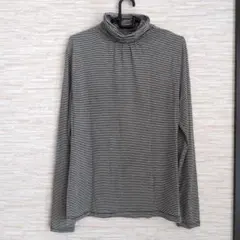 ハイネックカットソー ストライプ Mサイズ