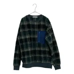 (ikka・イッカ) L レディース ニット チェック柄 胸ポケット付き