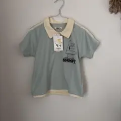 新品　PEANUTS スヌーピー 100サイズ　75周年ワッフル ポロシャツのサムネイル