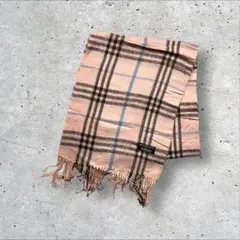 BURBERRYロンドンマフラーノバチェックラムウール ピンクS17