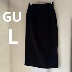 GU ロング丈 タイトスカート ブラック L 裏起毛