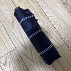 日本製　Aquascutum 折りたたみ傘 ネイビー ストライプ