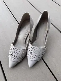 【22.5】RANDA デザインカットポインテッドトゥパンプス グレージュ