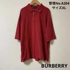 メンズ　赤 半袖 ポロシャツ BURBERRY バーバリー　サイズXL