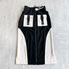新品タグ付き⭐️33℃ ドッキング　ベロア　ナイロンスカート　M 黒