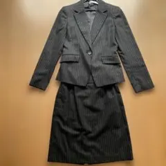 COMME CA ISM ストライプ ブラックスーツ