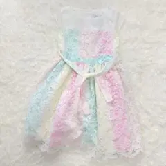カラフルレースドレス120cm 130cm キッズドレス