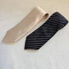ネクタイ 2本セット ピンク　紺ストライプ　ザスーツカンパニー