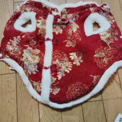 紅白色花紋 фліс 狗服