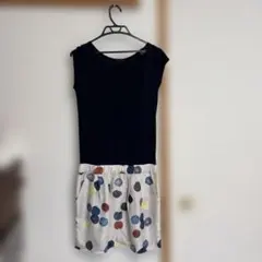 美品　theory 半袖ドット柄ワンピース