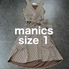 【昭和レトロ】 manics 総柄レトロワンピース　膝丈　巻きスカートのサムネイル