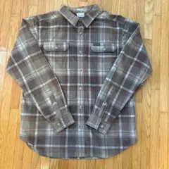 Columbia 長袖ネルシャツ ブラウン系　XL