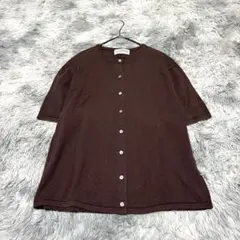 【ニューヨーカー】半袖カーディガン ブラウン L 大きめ ゆったり【美品】のサムネイル
