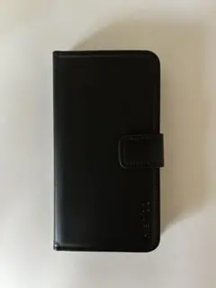 手帳型スマホケース 黒 合成皮革