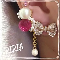 イヤーカフリボン❤️パールチャーム