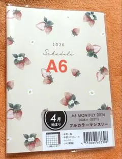 【A6 月曜始まり】フルカラーマンスリー　イチゴ① スケジュール帳