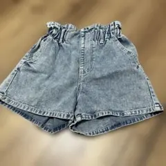 デニムブルー ハーフパンツ ゴムウエスト