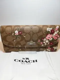 【新品】コーチ長財布　シグネチャー　花柄