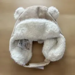petit main 耳付きベビー帽子 くま　46cm フライトキャップ