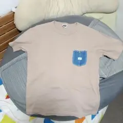 Lee ベージュ 半袖Tシャツ M デニムポケット