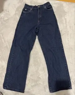 ダークブルー ウエストゴム デニムパンツ Lサイズ