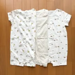H&M 半袖ロンパース　90　動物柄　3枚セット タグ無しのサムネイル