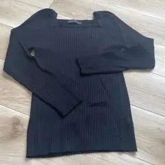 URBAN RESEARCH ブラック リブ編み長袖トップス