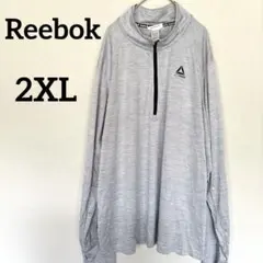 リーボック ハーフジップ ロンT 長袖 グレー 大きいサイズ 2XL サムホールのサムネイル
