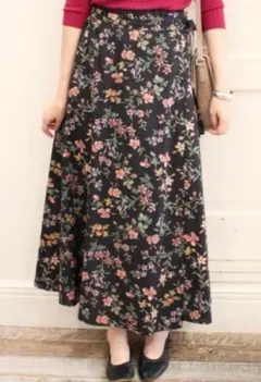 【SLOBE IENA】ヴィンテージフラワー巻きスカート
