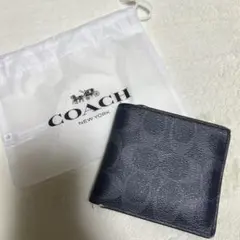 COACH ネイビー 二つ折り財布