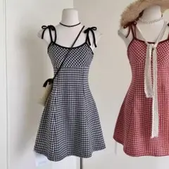 ギンガムチェック　ワンピース