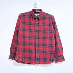 B.C.factory】ニッセン　ネルシャツ　チェックシャツ　長袖　チェック　赤のサムネイル