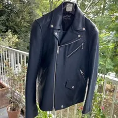 Rattle Trap ブルーレザー ダブルライダースジャケット M