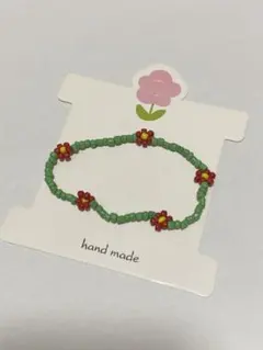 手作り 花モチーフ ブレスレット　韓国風