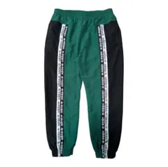 adidas トラックパンツ 2XO（3L相当）グリーン×ブラック ロゴテープ