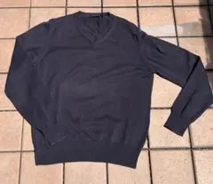 ZARA MAN Vネック ニット セーター ダークグレー Mのサムネイル