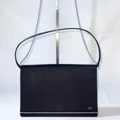 【美品】ハナエモリ 2WAYバッグ チェーンショルダー ラインストーン