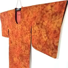 6k291 輪奈コート　正絹　袷　ビロード　千代田衿　茶色　花柄　和装　着物