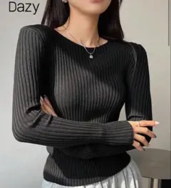 SHEIN DAZY ニットプルオーバーセーター　ブラック