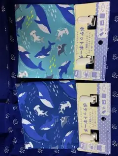 ポケットポーチ　ティシュケース付　くじら　シャーク　2個セット