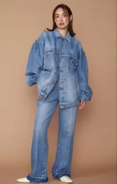 FRAY ID × RED CARD セミフレアデニムパンツ