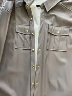 【新品】ミッシュマッシュmisthmasthリボン付合皮シャツ ジャケット春秋冬