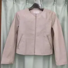 ロペピクニック　ノーカラー　フェイクレザージャケット　サイズ38　秋冬春