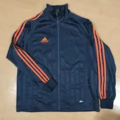 L adidas トラックジャケット ジャージ 黒×オレンジ 刺繍ロゴのサムネイル