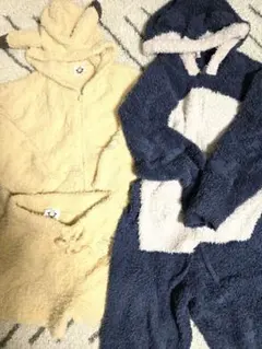 ジェラートピケ カビゴン/ピカチュウ パーカ&ハーフパンツセット