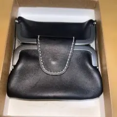 黒 レザー コインケース 二重構造